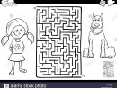 Cartoon Noir Et Blanc Illustration De Labyrinthe Labyrinthe encequiconcerne Jeux Animaux Pour Fille
