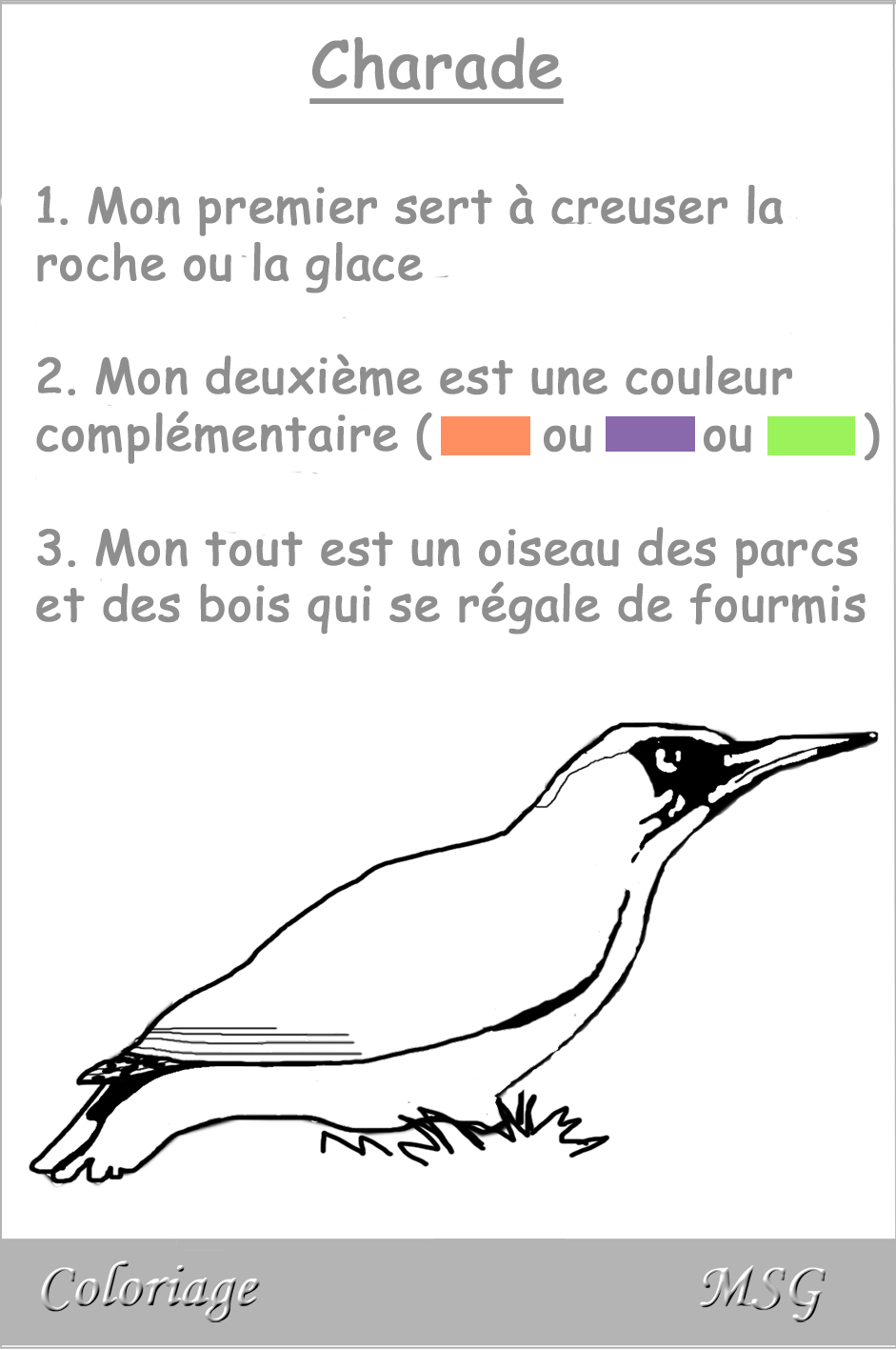 Charade Oiseau 2 - Margareth dedans Jeux De Oiseau Gratuit 