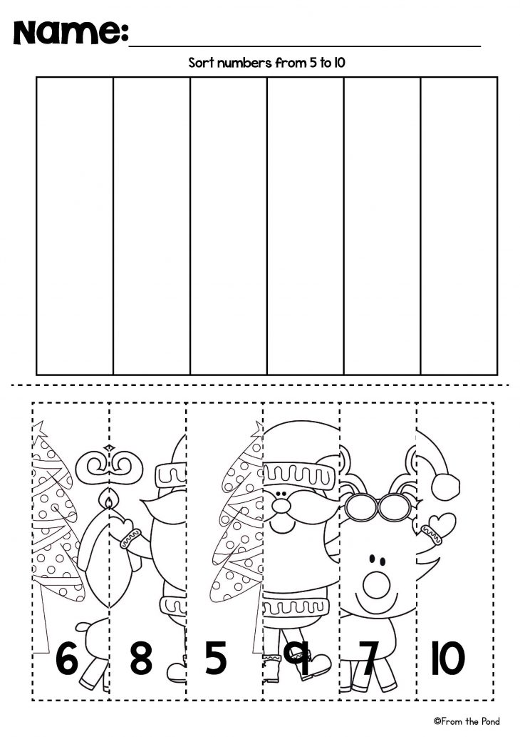 Christmas Number Line Puzzles | Actividades Escolares | Okul intérieur Puzzle À Partir De Photo