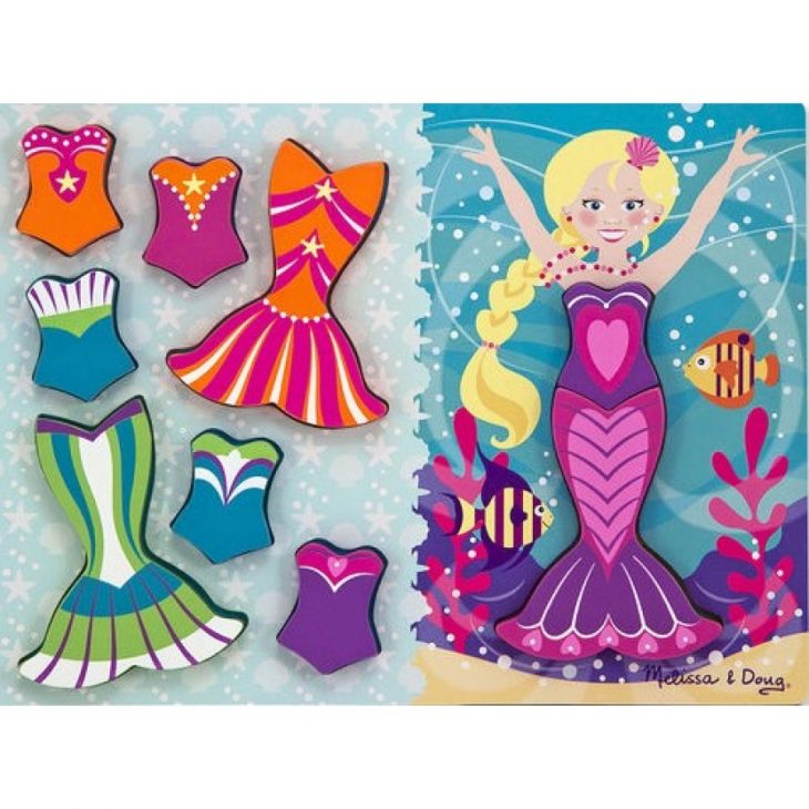 Chunky, Puzzle, Dress-Up, Mermaid, Melissa & Doug, Wooden avec Puzzle Fille 3 Ans