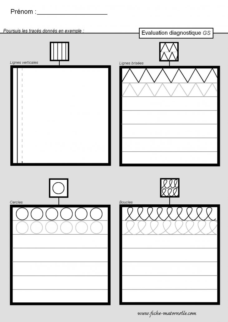 Classe Maternelle Evaluation Diagnostique En Gs | Évaluation à Exercice Gs Maternelle