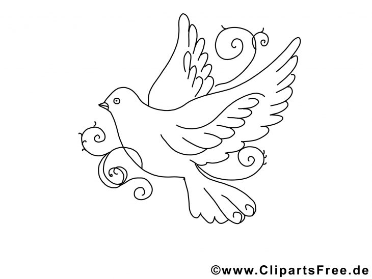 Clip Art Gratuit Colombe – Pentecôte À Imprimer | Coloriage à Dessins Gratuits À Télécharger