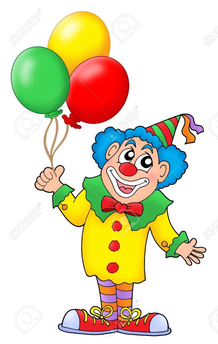 Clown Avec Des Ballons Colorés – Couleur Illustration. pour Dessin De Clown En Couleur