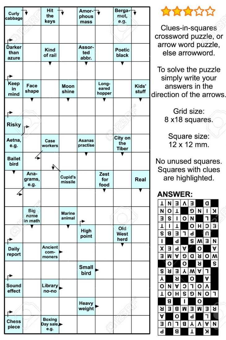 Clues-In-Squares Crossword Puzzle, Or Arrow Word Puzzle, Else.. serapportantà Mot Fleché