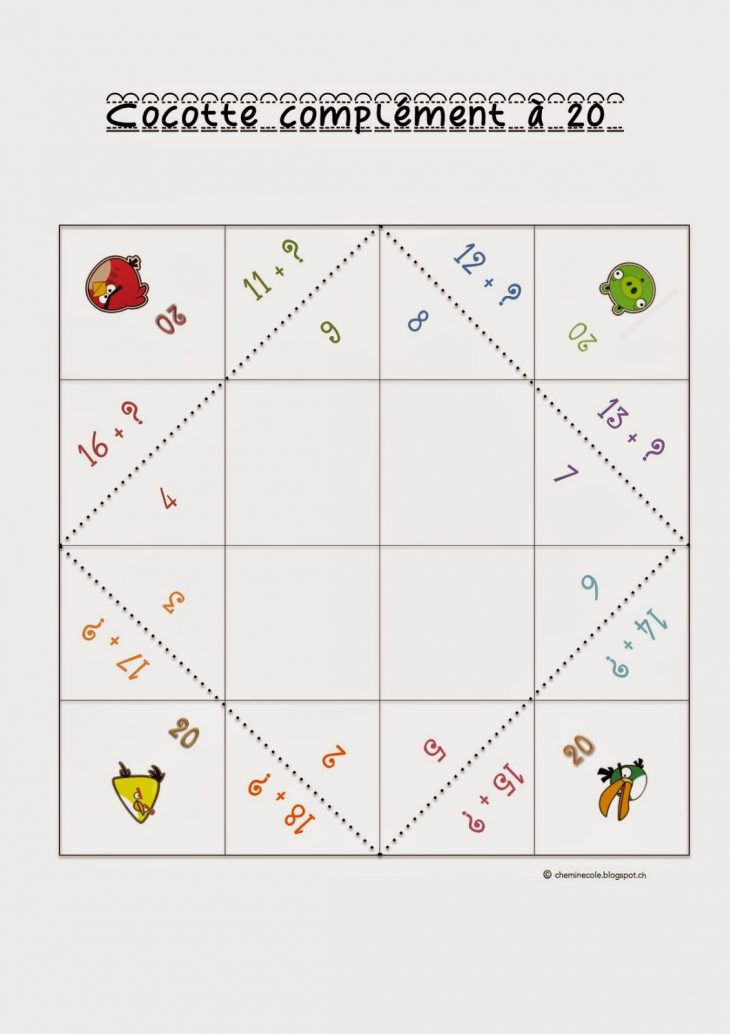Cocotte Complément À 20 | Jeux Calcul, Mathématiques Pour avec Jeu Calcul Enfant