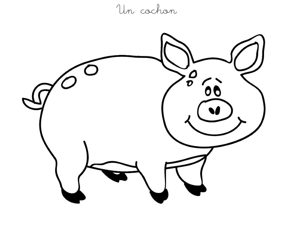 Coloriage À Imprimer : Un Cochon pour Dessin À Colorier Cochon