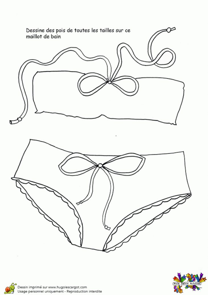 Coloriage Activité Mode Dessin De Pois Sur Le Maillot intérieur Coloriage Mode À Imprimer