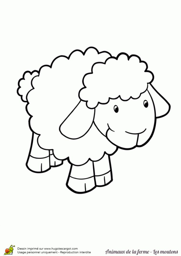 Coloriage Animaux De La Ferme Bebe Mouton Sur Hugolescargot intérieur Les Animaux De La Ferme Maternelle