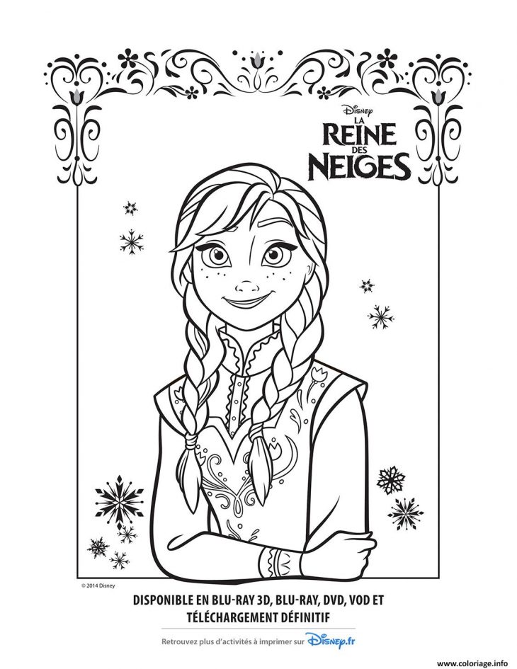 Coloriage Anna La Reine Des Neiges Disney Dessin avec Reine Des Neiges Dessin À Colorier