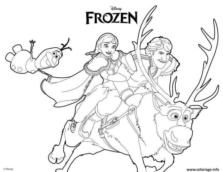 Coloriage Anna Olaf Kristoff Reine Des Neiges Dessin pour Reine Des Neiges Dessin À Colorier