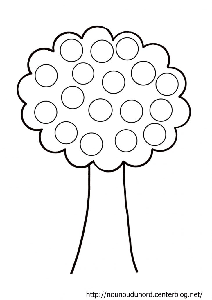 Coloriage Arbre À Gommettes Dessiné Par Nounoudunord. à Arbre A Colorier Et A Imprimer