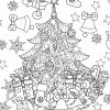 Coloriage - Arbre De Noël Du Zentangle | Coloriages À intérieur Coloriage Village De Noel