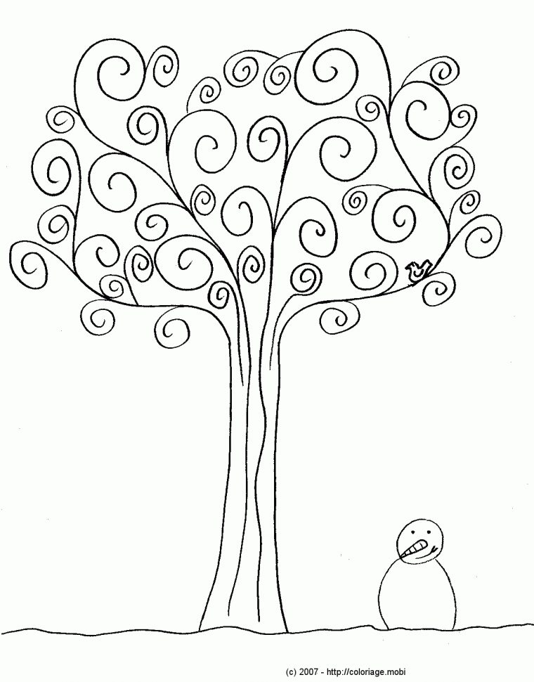 Coloriage – Arbre Des Saisons : L'hiver serapportantà Coloriage Hiver Maternelle