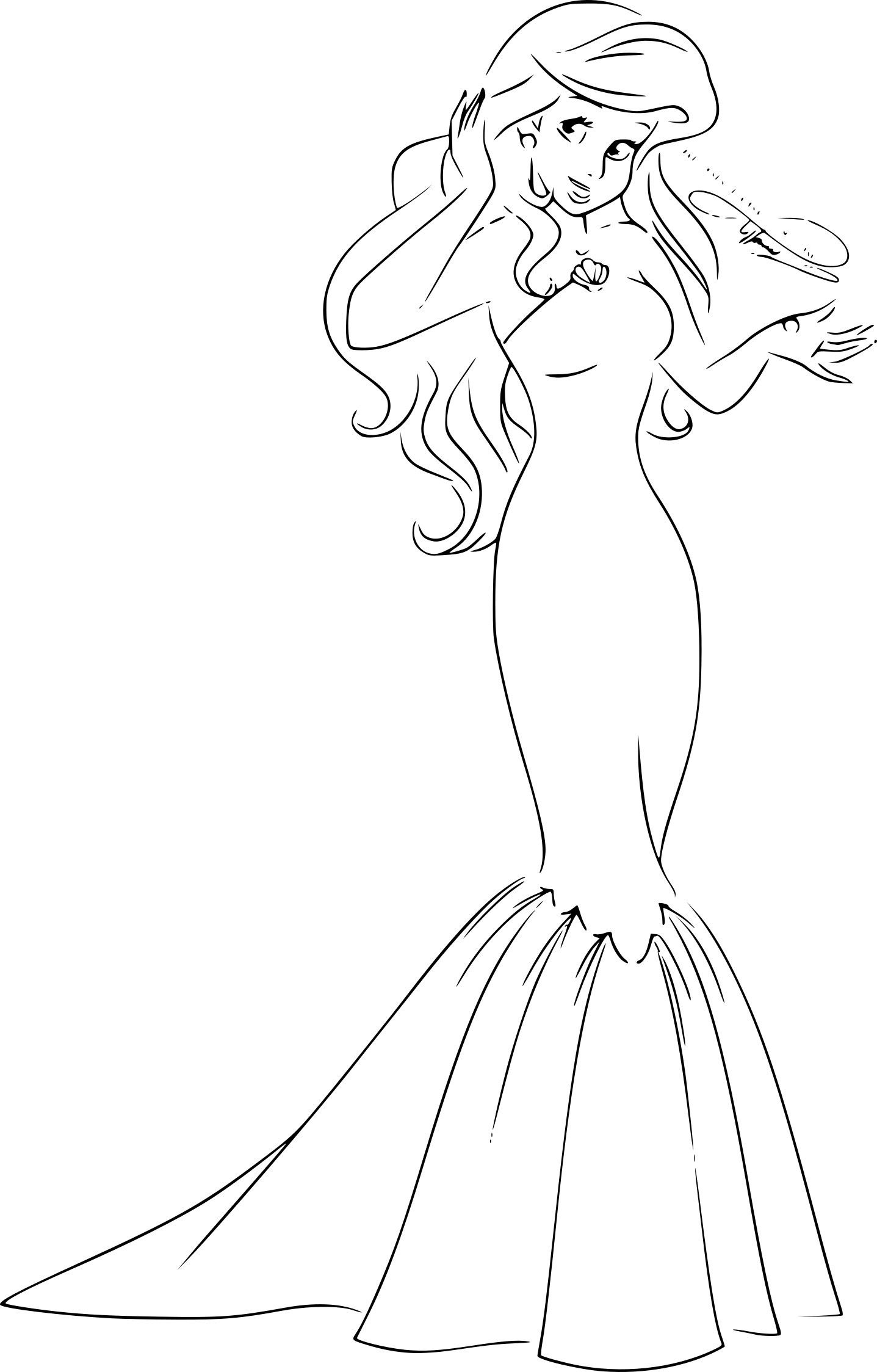 Coloriage Ariel Petite Sirene Inspirant Inspiration encequiconcerne Coloriage Princesse Sirene