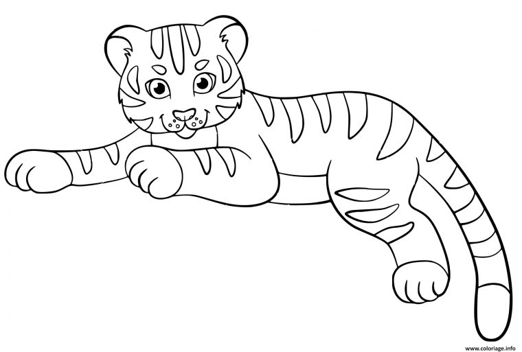 Coloriage Bebe Tigre Cute Enfants Dessin à Coloriage Bébé Tigre