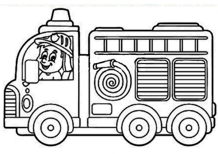 Coloriage – Camion De Pompier à Coloriage Camion De Pompier Gratuit À Imprimer