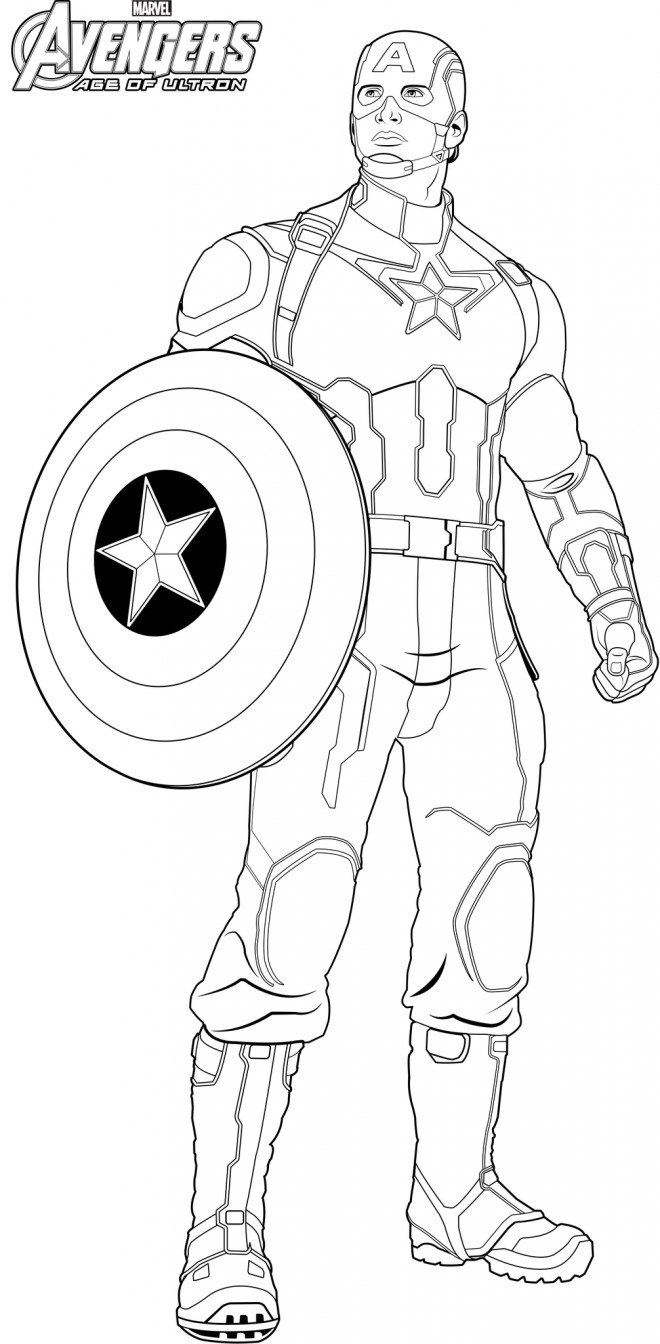 Coloriage Captain America Avengers Age Of Ultron Dessin encequiconcerne Dessins Gratuits À Télécharger