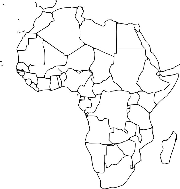 Coloriage Carte Afrique Vierge À Imprimer pour Carte Vierge À Imprimer