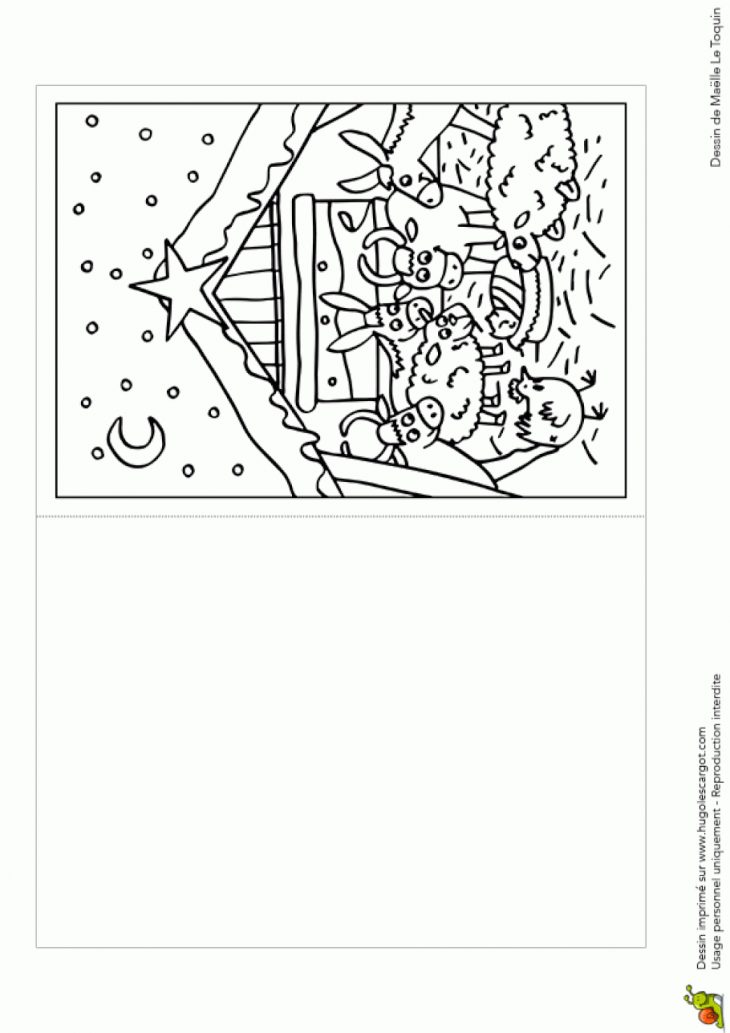 Coloriage Carte Creche De Noel tout Carte De Noel A Colorier