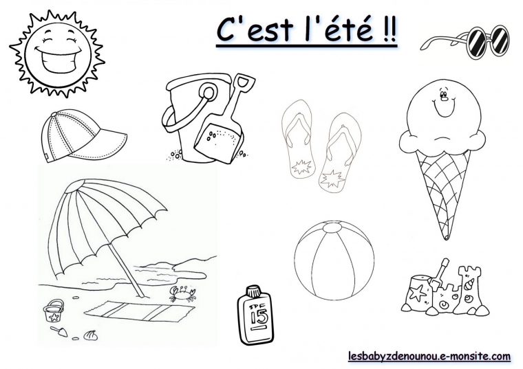 Coloriage "c'est L'été !" intérieur Activité Ludique Maternelle