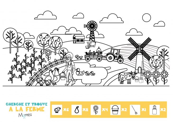 Coloriage Cherche Et Trouve À La Ferme – Momes avec Coloriage Pour 3 Ans À Imprimer