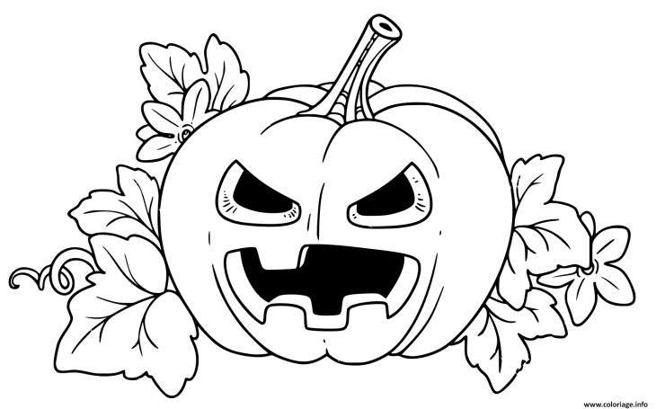 Coloriage Citrouille Halloween Fachee Couleur Jaune Dessin à Dessin Halloween Citrouille A Imprimer Gratuit