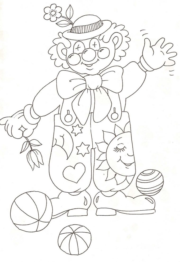 Coloriage Clown Fleuri à Coloriage Clown A Imprimer