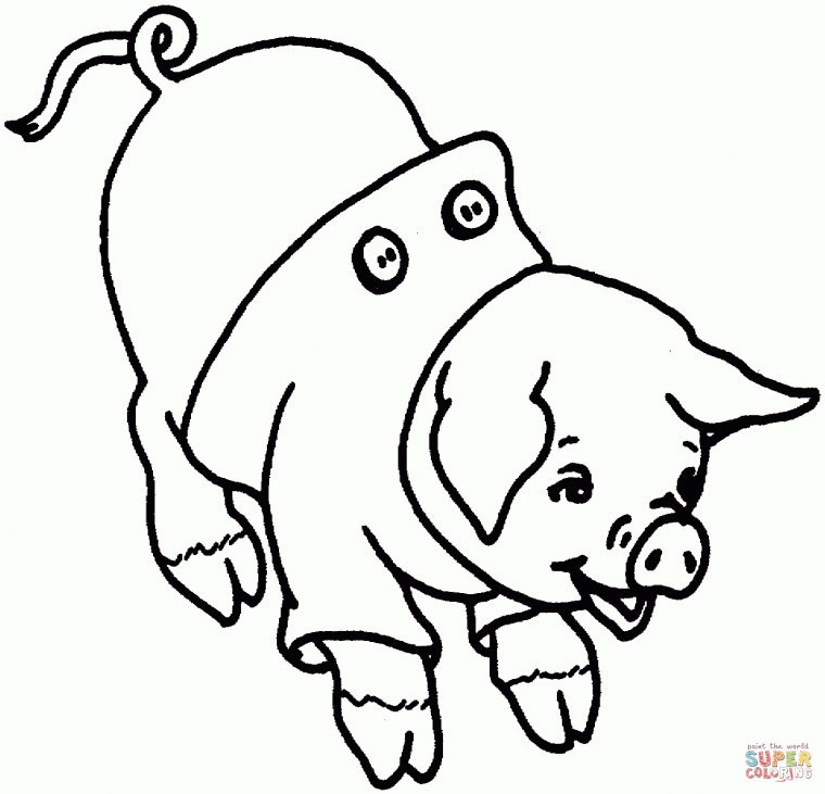 Coloriage – Cochon Qui Rit | Coloriages À Imprimer Gratuits dedans Dessin À Colorier Cochon