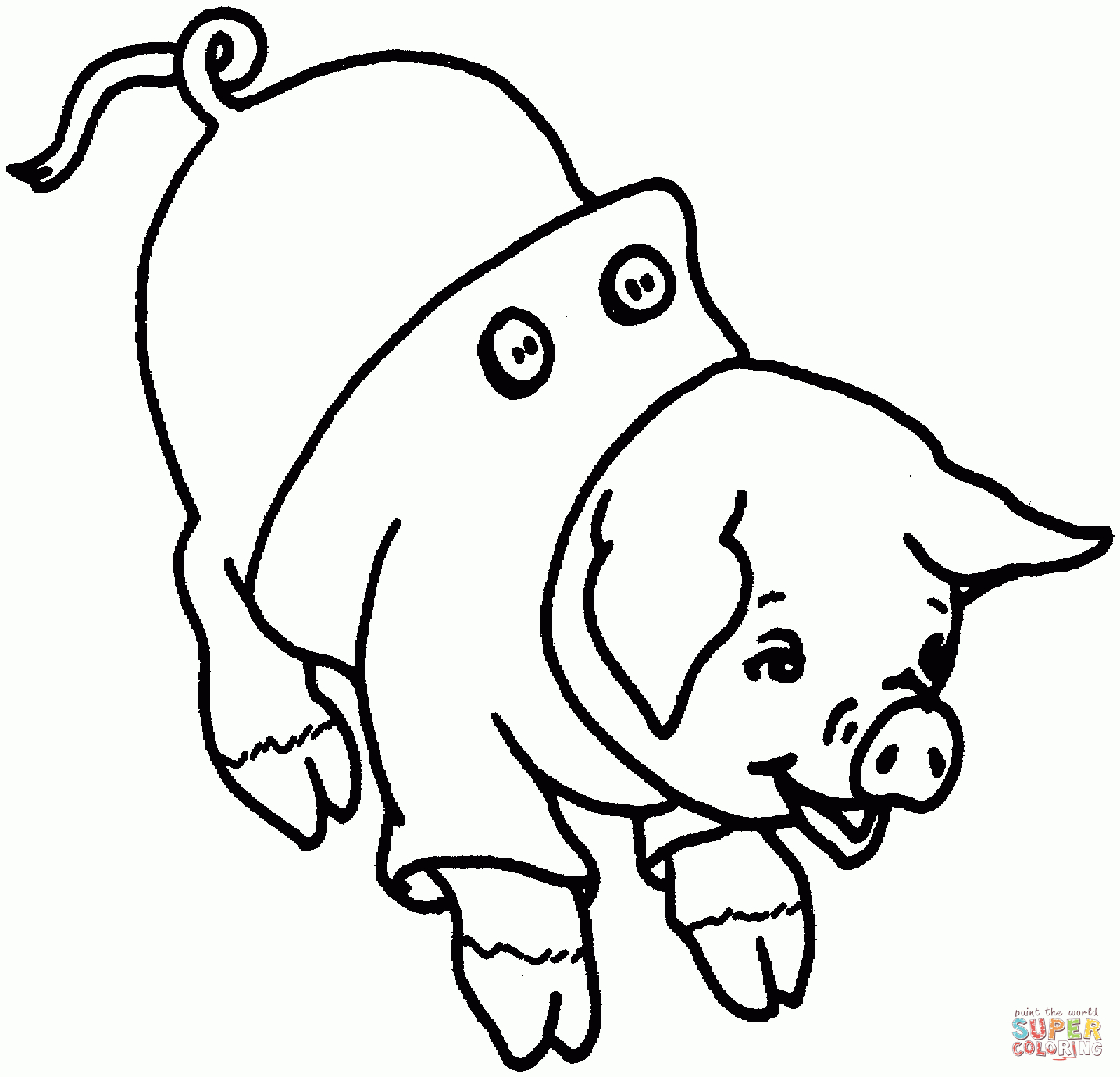 Coloriage - Cochon Qui Rit | Coloriages À Imprimer Gratuits dedans Dessin À Colorier Cochon