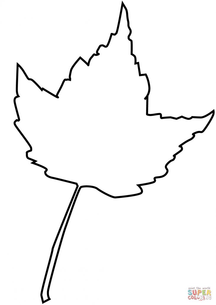 Coloriage – Contour De Feuille D'érable | Coloriages À intérieur Feuille A Colorier