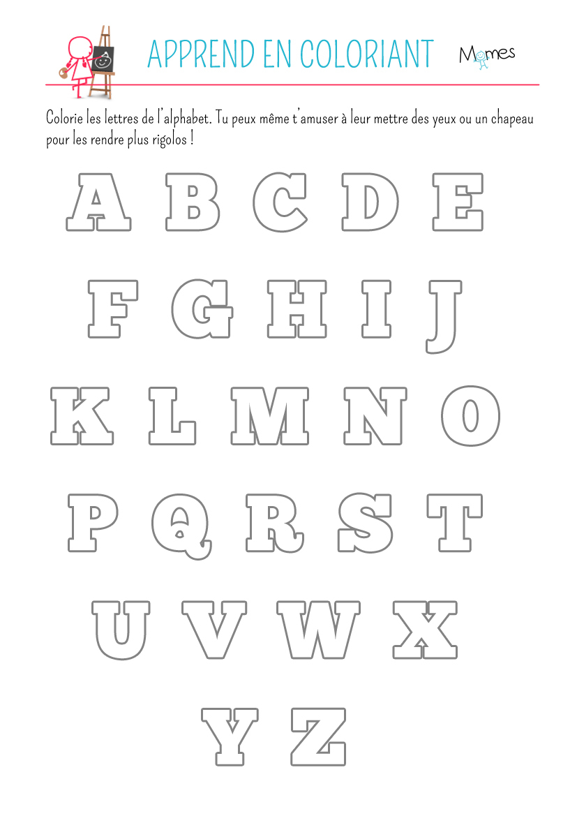 Coloriage De L'alphabet - Momes dedans Alphabet À Colorier Maternelle