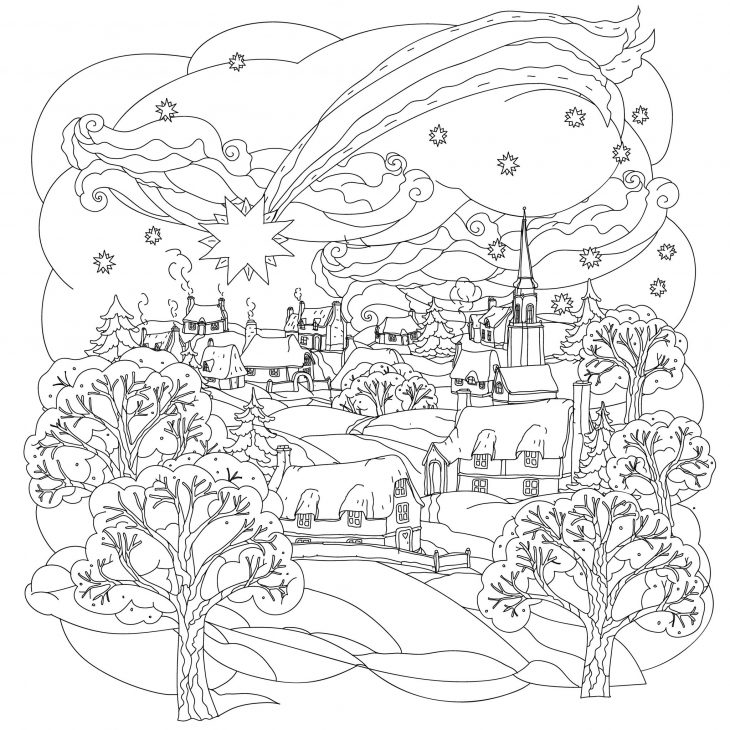 Coloriage De Noël À Colorier Pour Enfants – Coloriages De pour Coloriage Village De Noel