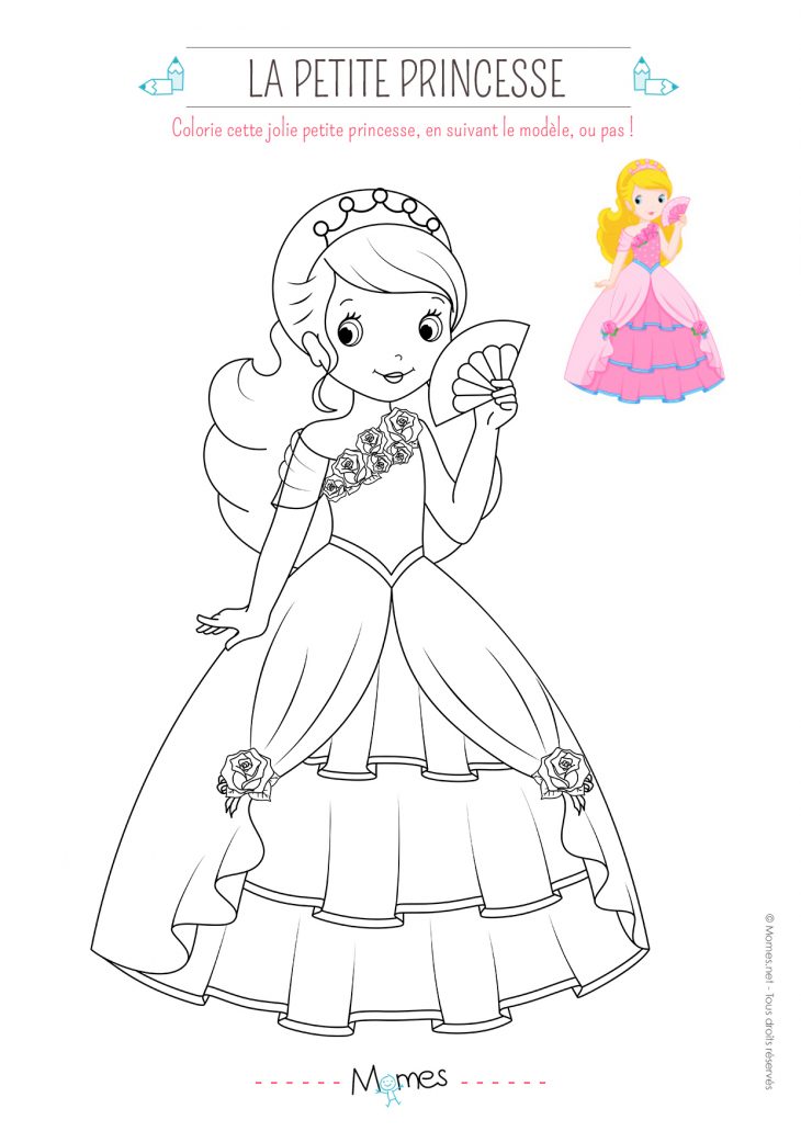 Coloriage De Princesse Avec Modèle – Momes tout Modele Dessin Enfant