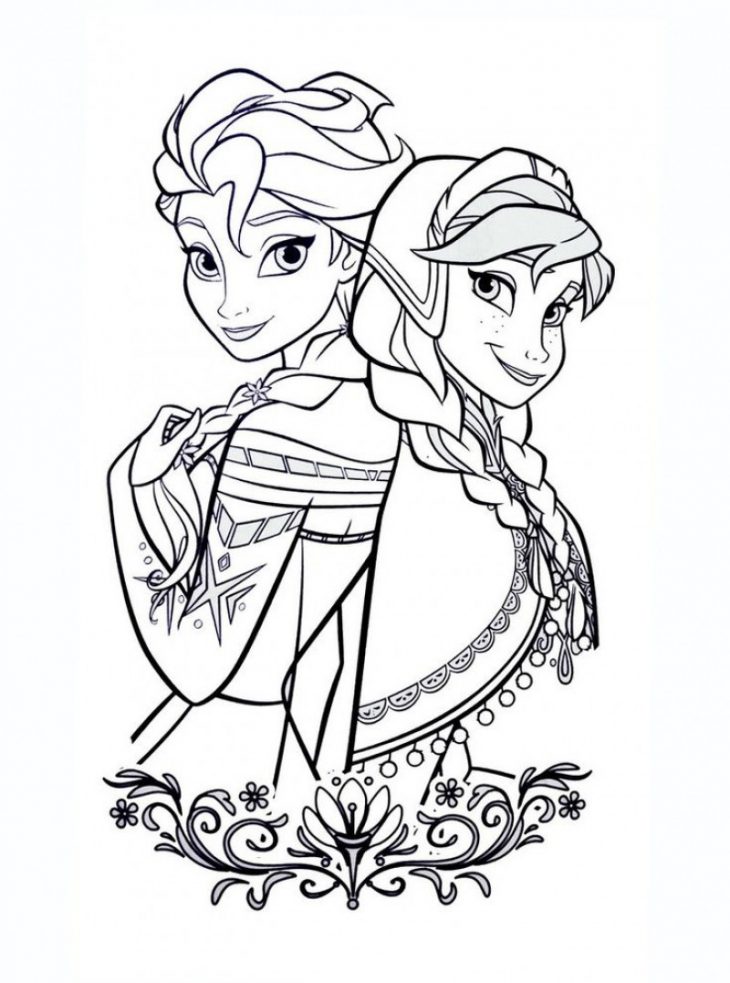 Coloriage D'elsa Et Anna De La Reine Des Neiges avec Reine Des Neiges Dessin À Colorier