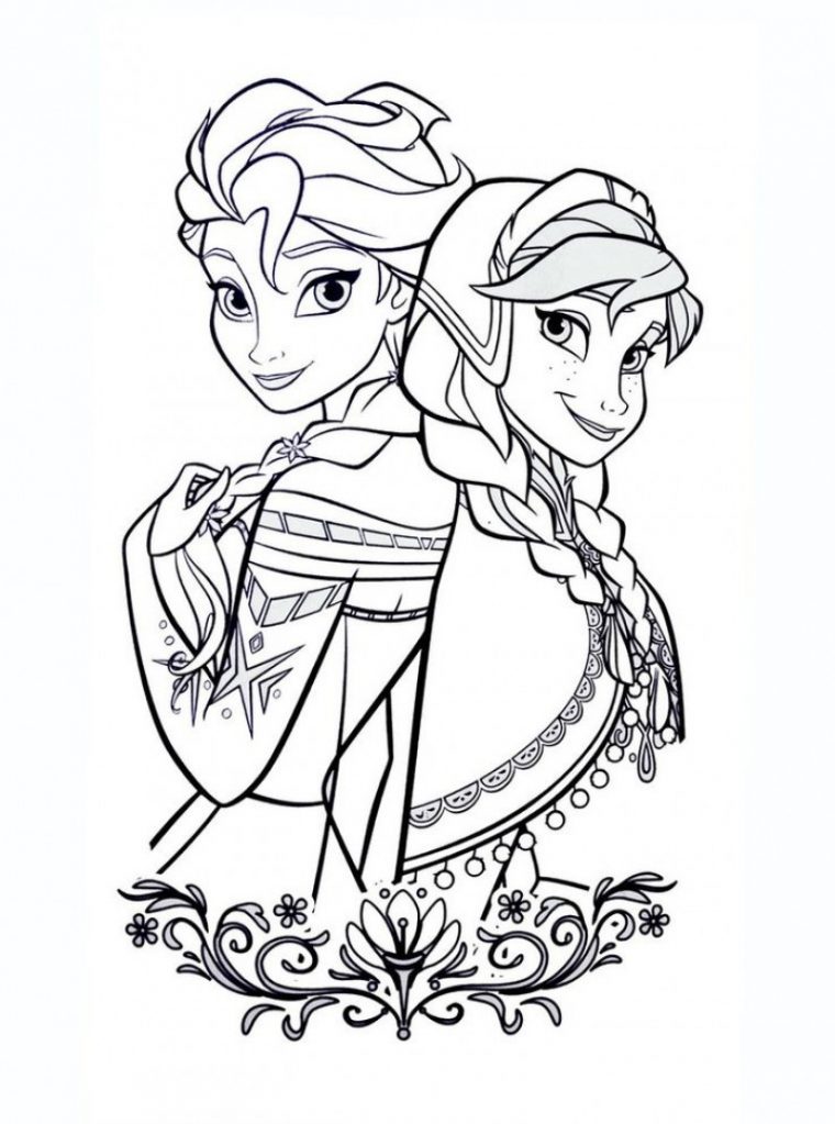 Coloriage D'elsa Et Anna De La Reine Des Neiges dedans Princesse À Colorier Gratuit