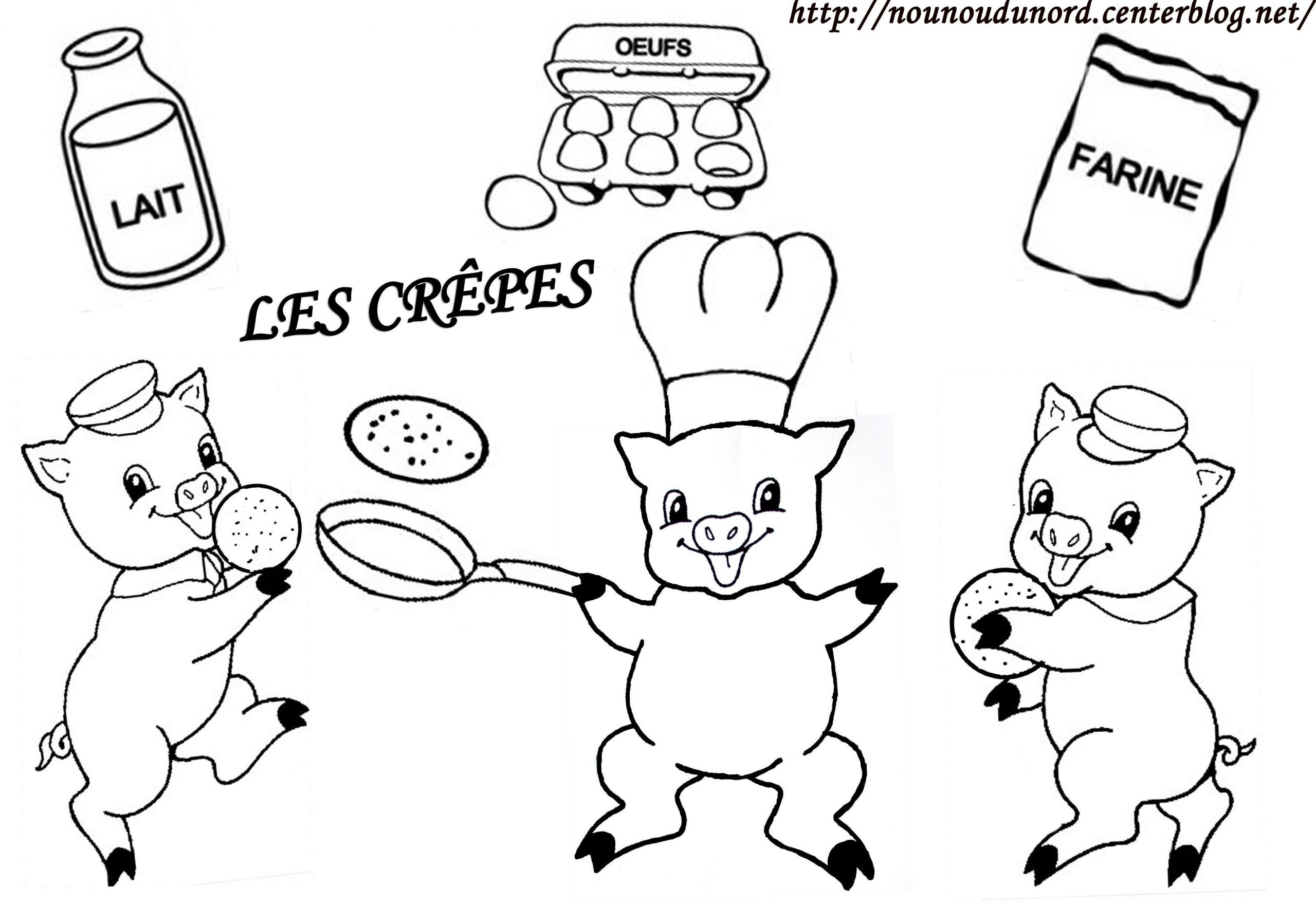 Coloriage Des 3 Petits Cochons Qui Font Des Crepes dedans Dessin À Colorier Cochon 