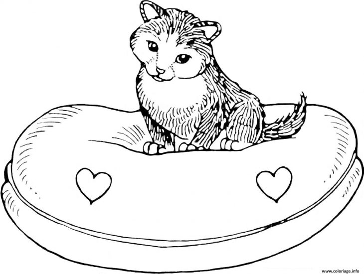 Coloriage Dessin Chat Sur Son Lit Dessin avec Coloriage De Chat En Ligne