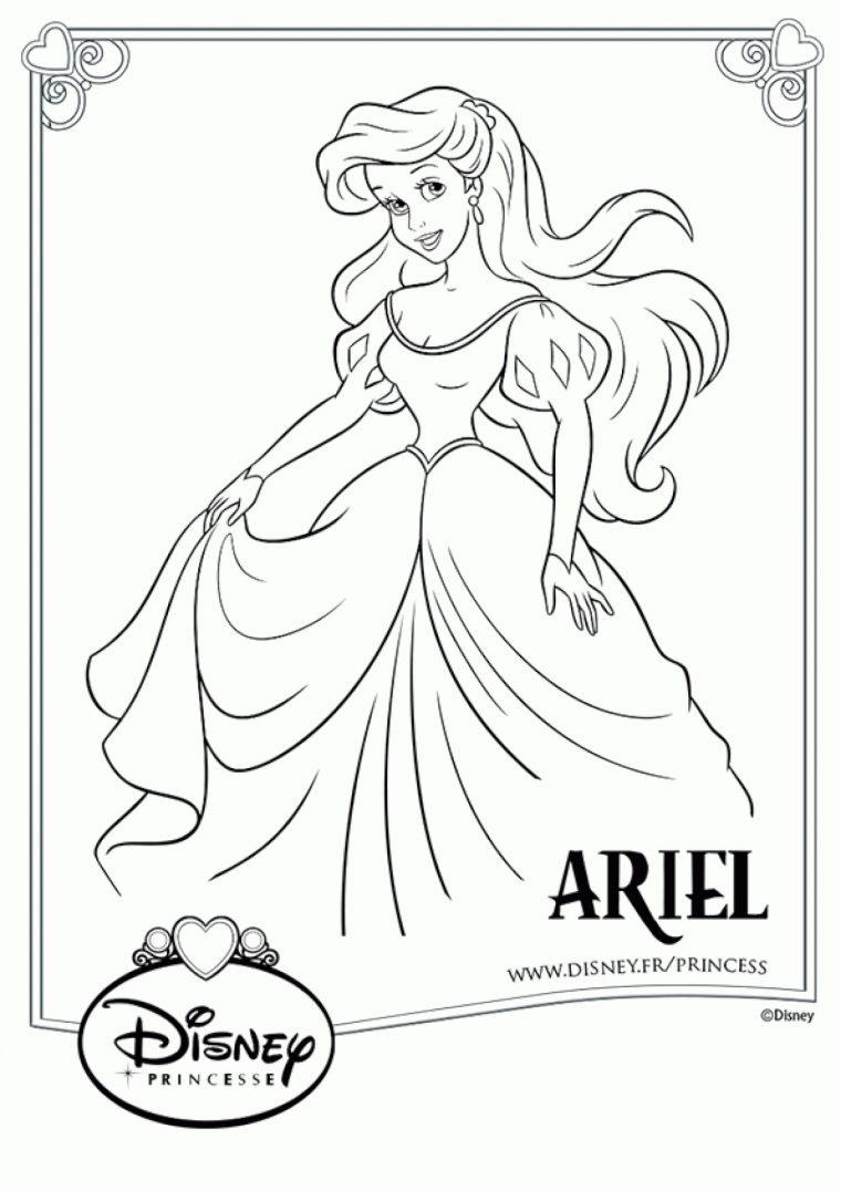 Coloriage Disney Ariel En Robe serapportantà Coloriage Princesse Sirene