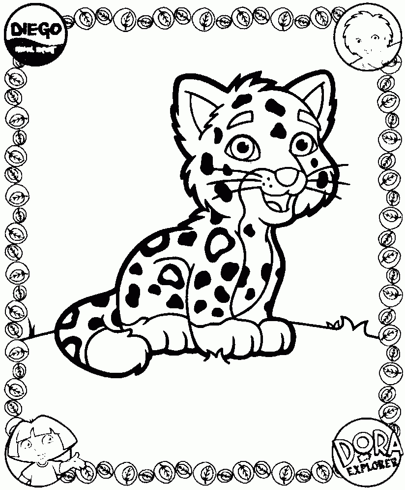 Coloriage Dora Et Diego 2 concernant Coloriage Bébé Tigre