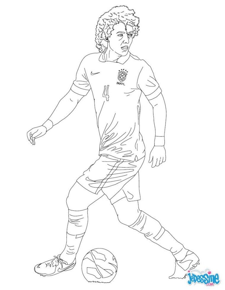 Coloriage Du Joueur De Foot David Luiz. À Imprimer pour Coloriage De Foot En Ligne