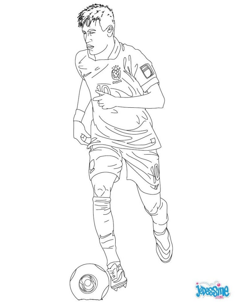 Coloriage Du Joueur De Foot Neymar. À Imprimer Gratuitement pour Coloriage De Foot En Ligne