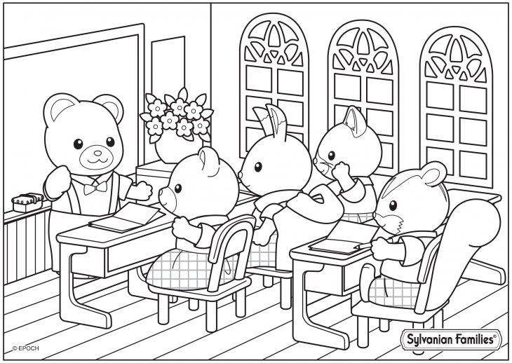 Coloriage Du Professeur Ours Qui Fait Classe Aux Enfants De destiné Coloriage Classe Maternelle