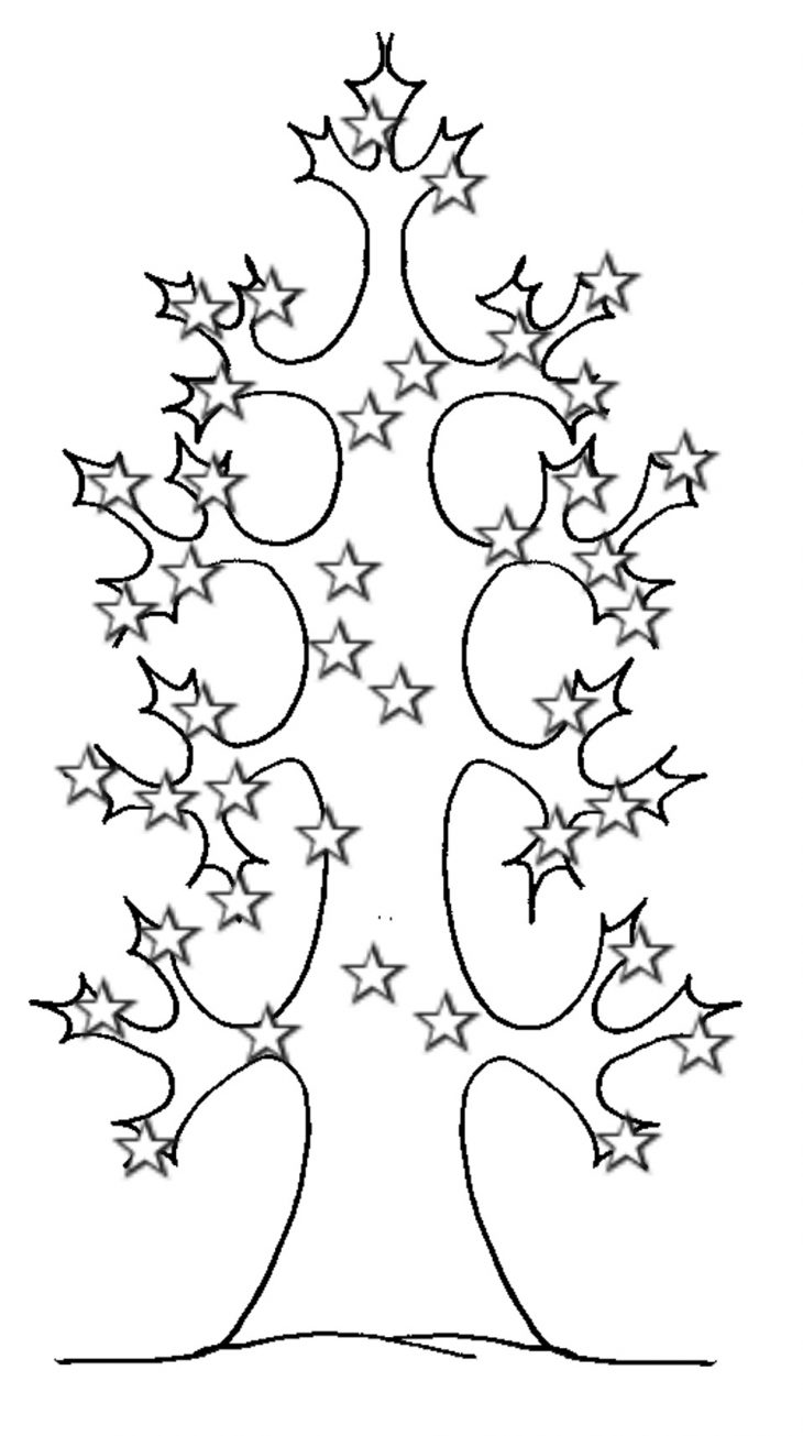 Coloriage D'un Arbre De Vie Aux Mille Étoiles – Noel Tete A pour Arbre A Colorier Et A Imprimer