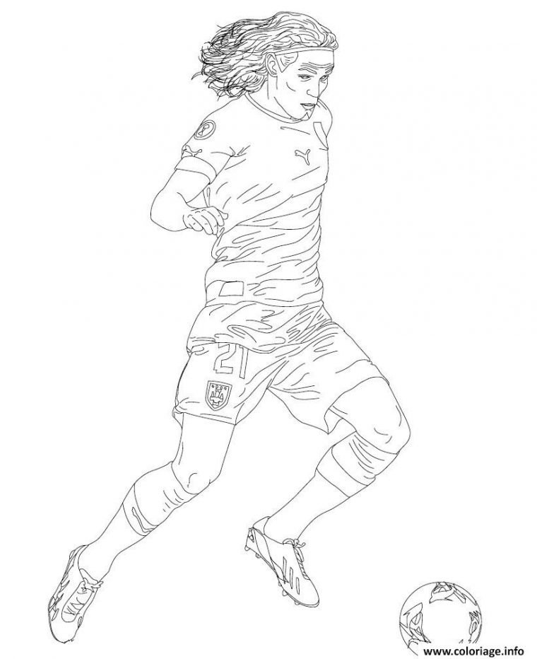 Coloriage Edinson Cavani Joueur De Foot Dessin tout Coloriage De Foot En Ligne