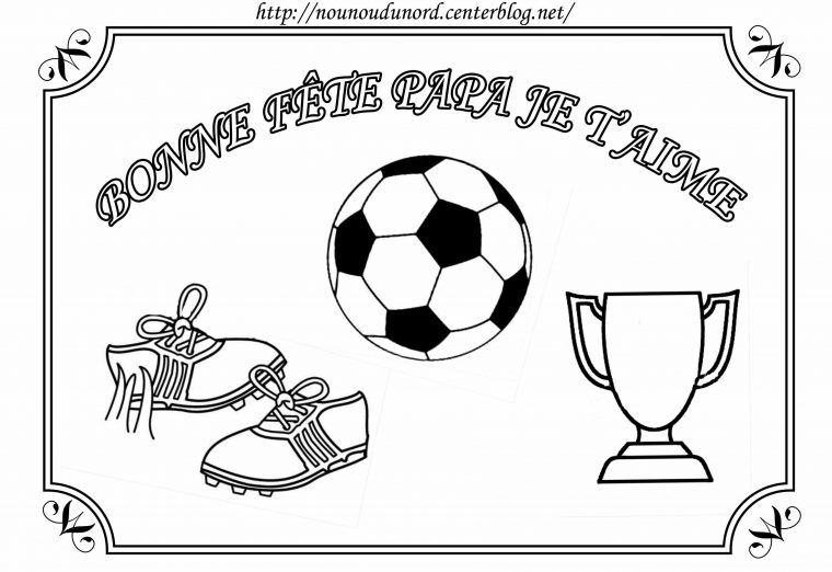 Coloriage Foot Pour La Fête Des Pères Par Nounoudunord destiné Coloriage De Foot En Ligne