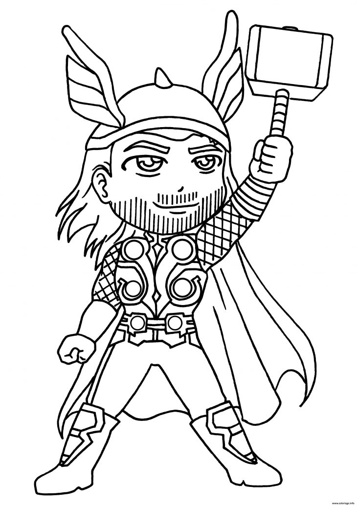 Coloriage Garcon Super Heros Thor Dessin destiné Coloriage À Imprimer Garçon