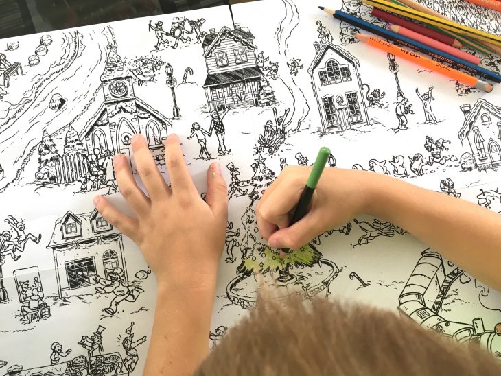 Coloriage Géant De Noël : Le Village En Hiver – Un Jour Un Jeu destiné Coloriage Village De Noel