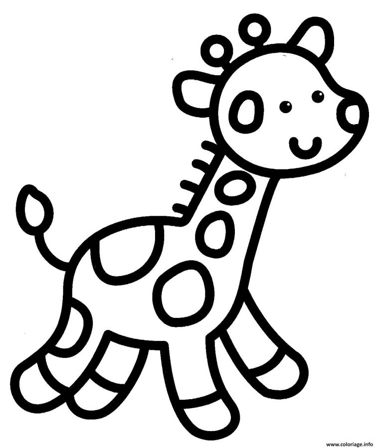 Coloriage Giraffe Facile Enfant Maternelle Dessin pour Dessin Facile Pour Enfant