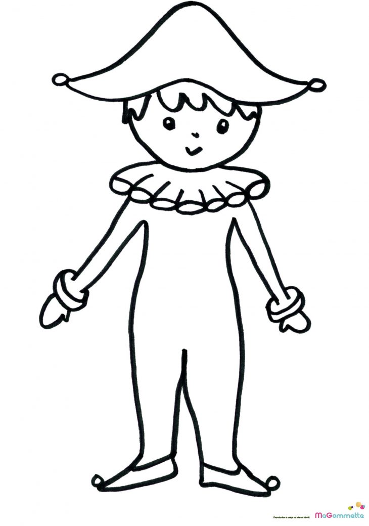 Coloriage Gommettes À Imprimer Arlequin | Coloriage à Modele Dessin Enfant