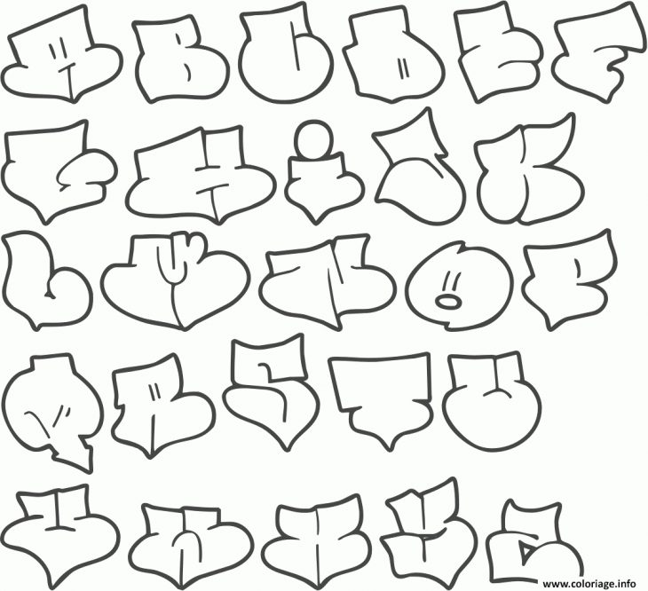 Coloriage Graffiti Alphabet Style Bubble Letters Dessin intérieur Coloriage Alphabet Complet A Imprimer